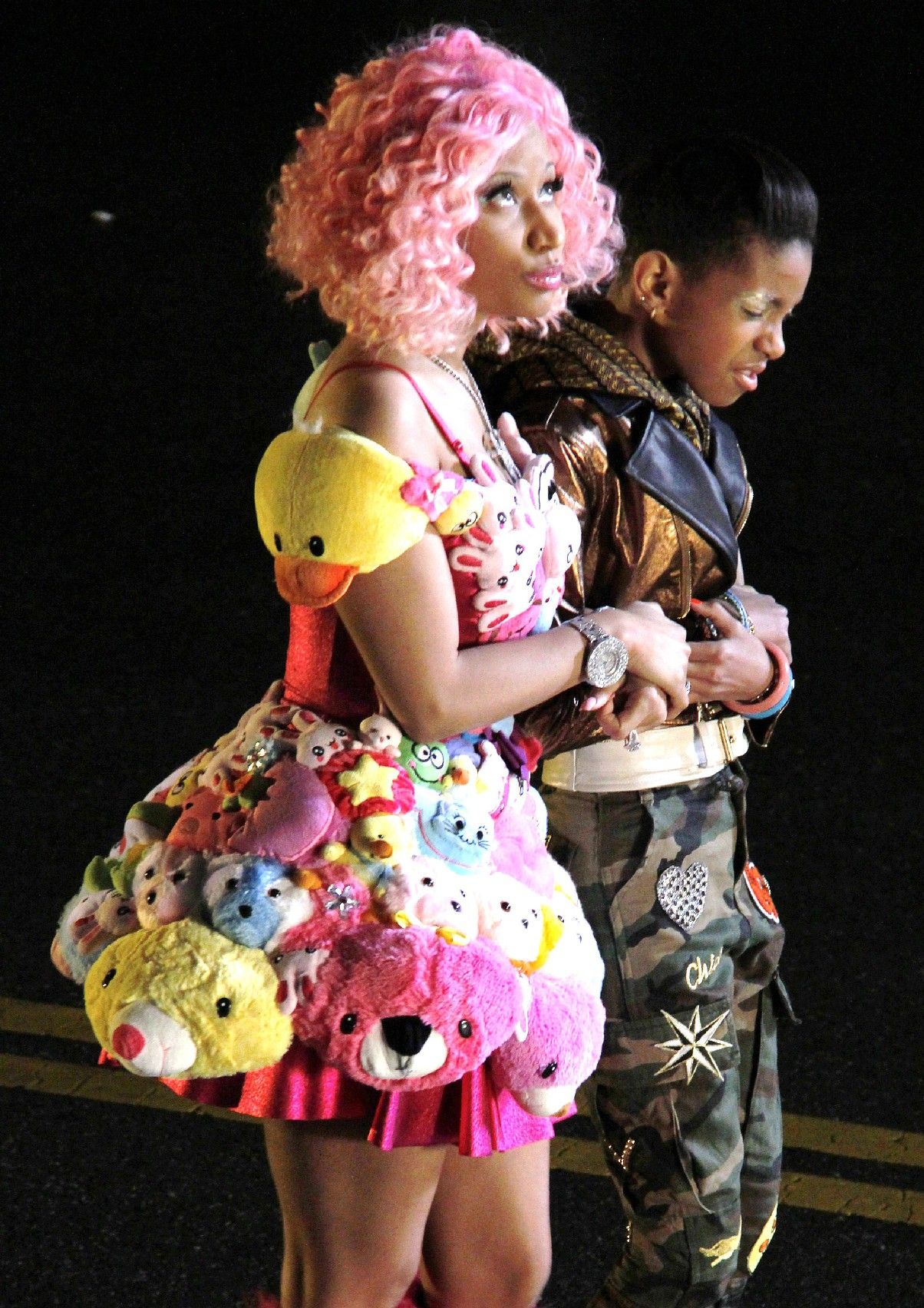 Nicki Minaj and Willow Smith on the set for the music video of 'Fireball' | Picture 118011